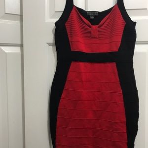Forever21 Red and Black Body Con Dress